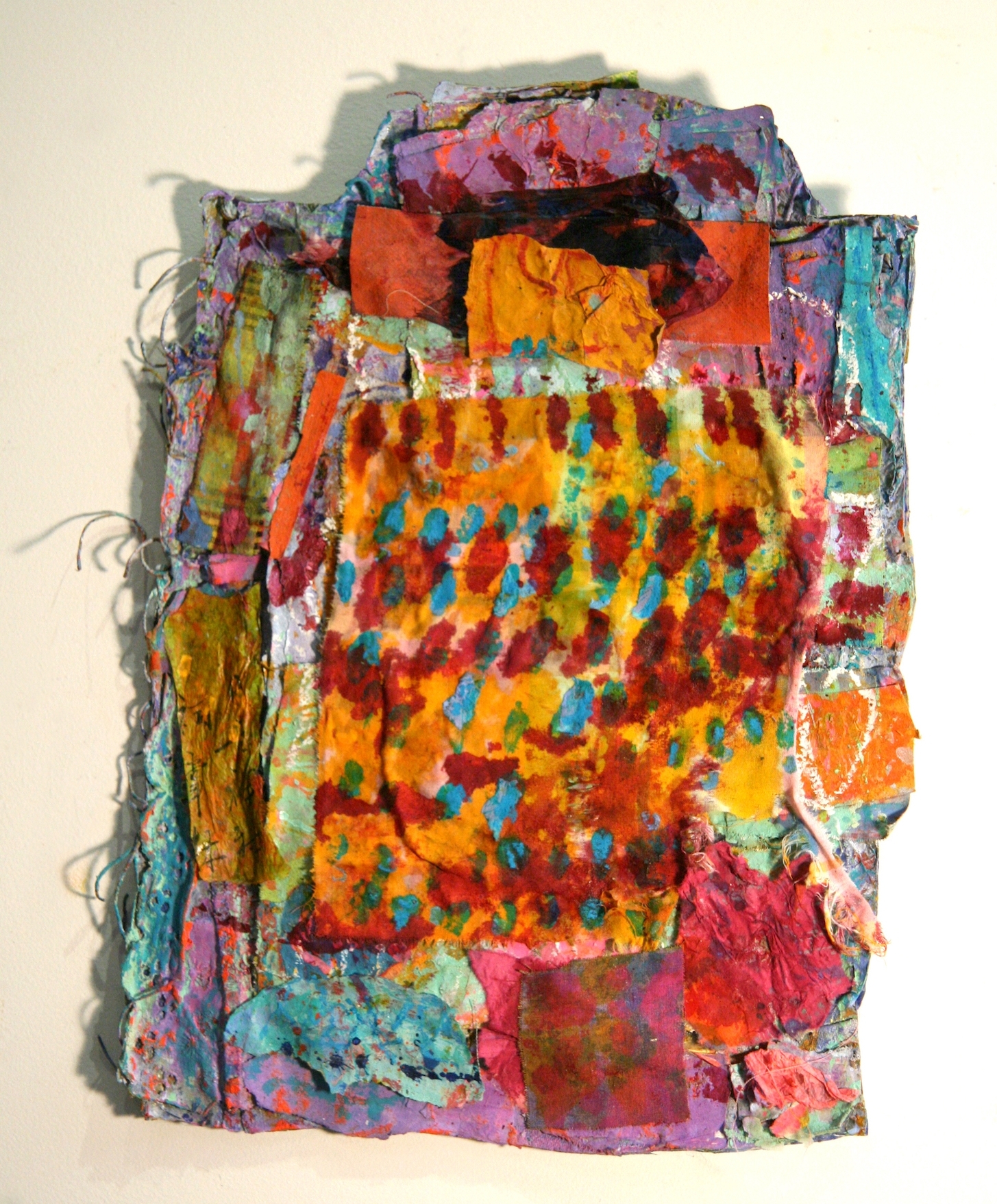 Prayers Under The Sun's Rain, 2008, Tempera on Cotton and Pastels, 15"x11"