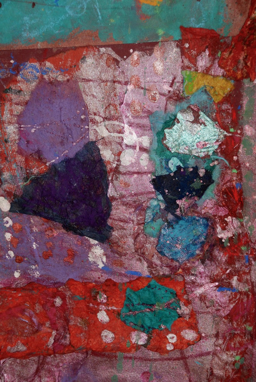 %22Chanting Walls II%22, 2015:16, ink, pigments, pastels on handmade paper, 42%22x44%22_Detail II.jpg