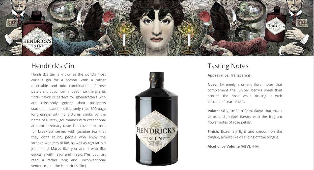 Hendrick's Gin for Prestige Spirits