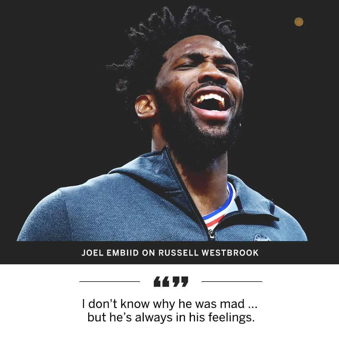 Russ definitely needs to learn the art of meditation and just chill out! Or Do you think Embiid was being sneaky?