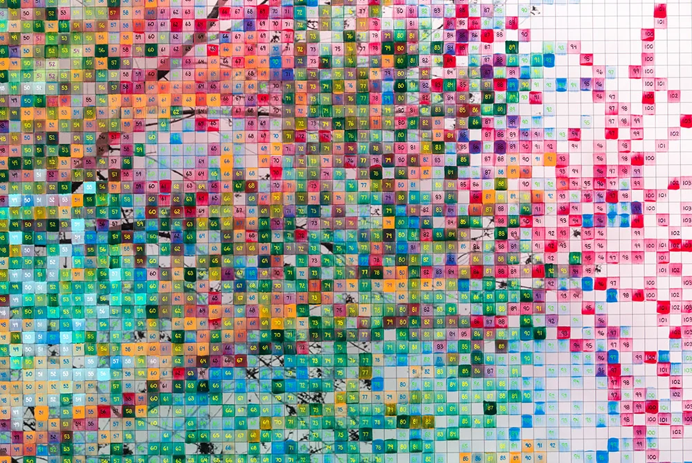 A detail from Charles Gaines’ Numbers and Trees series at Susanne Vielmetter Los Angeles Projects.