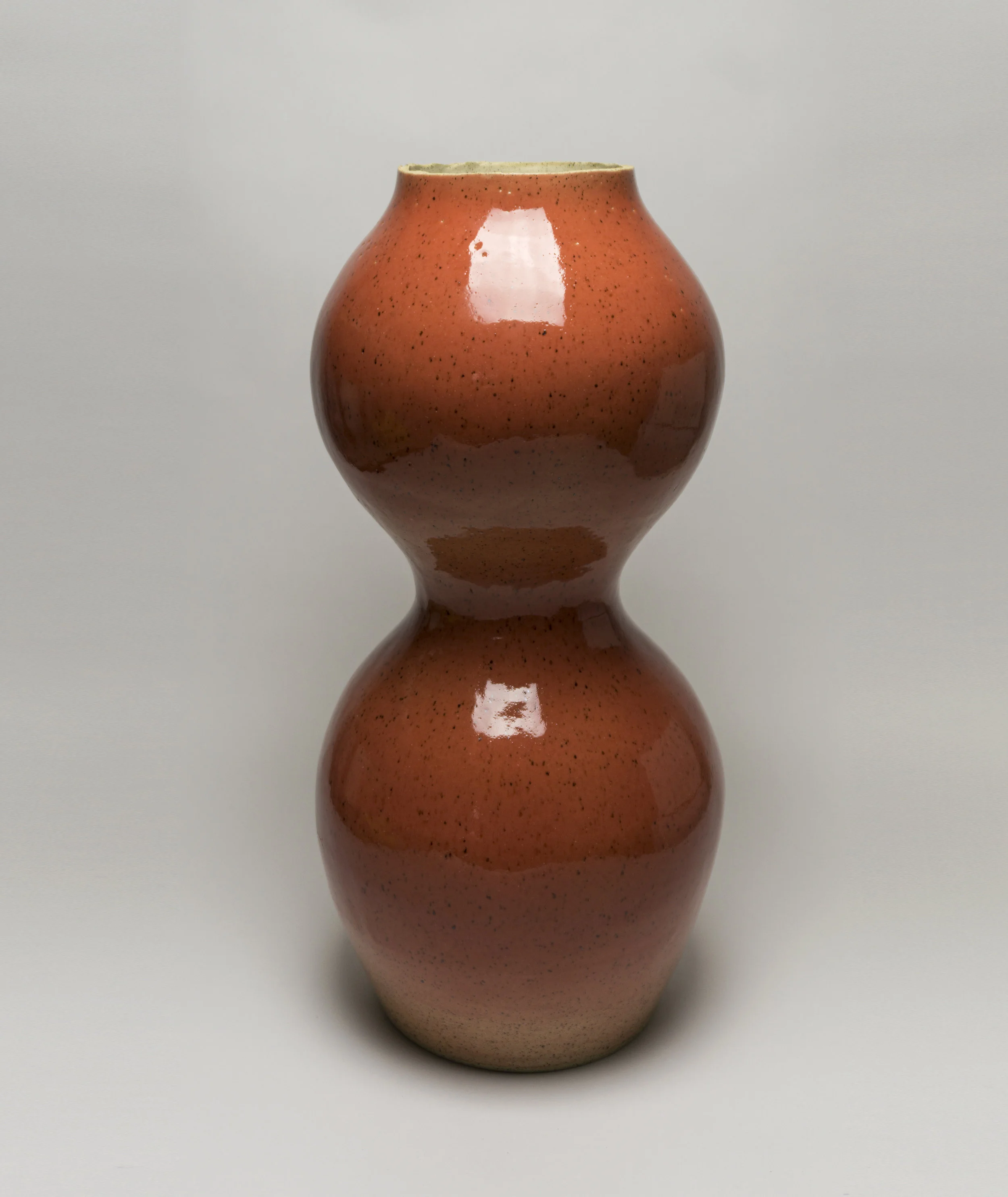  stoneware with glossy scarlet glaze, h.21” 