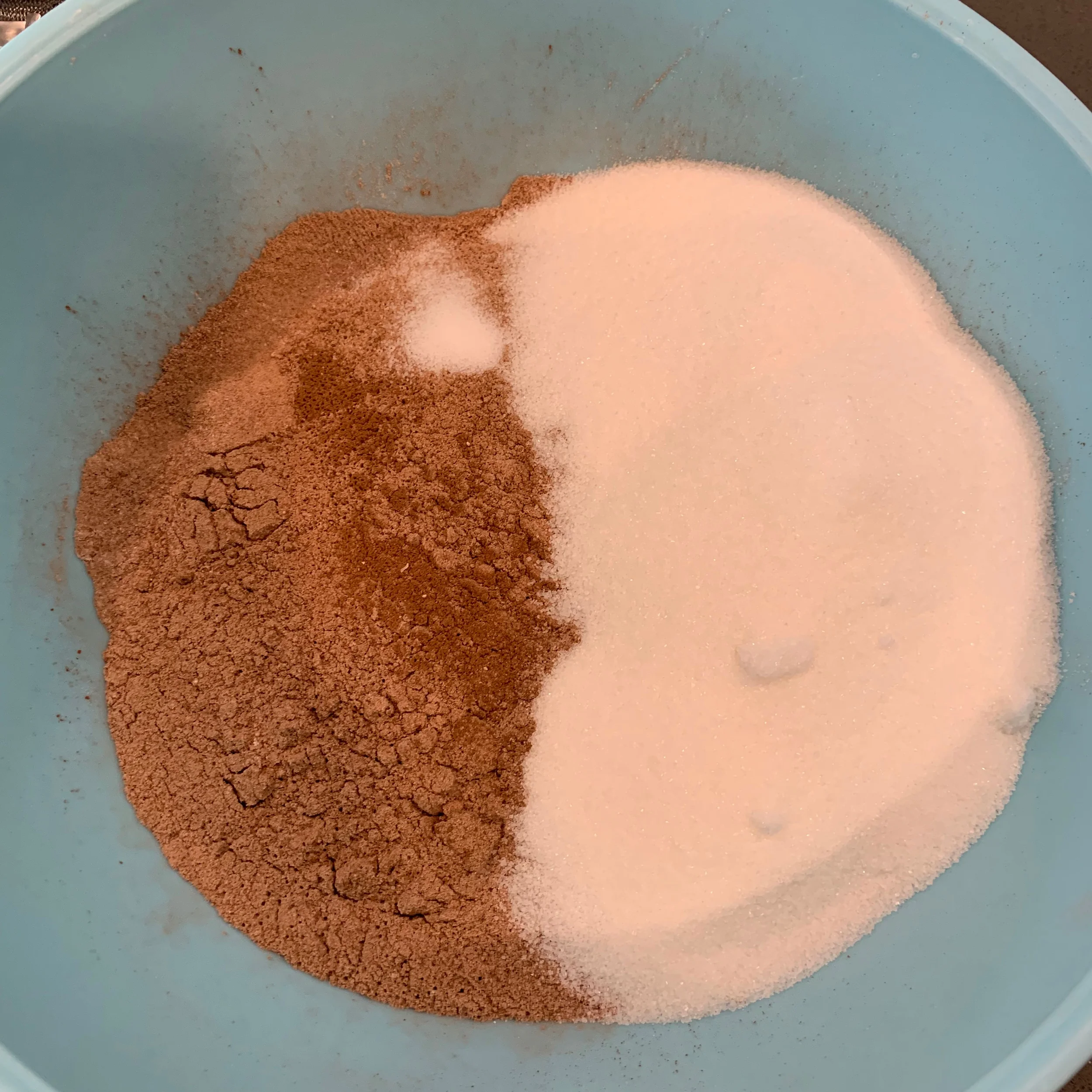 Add the salt and sugar and fluff with fork.