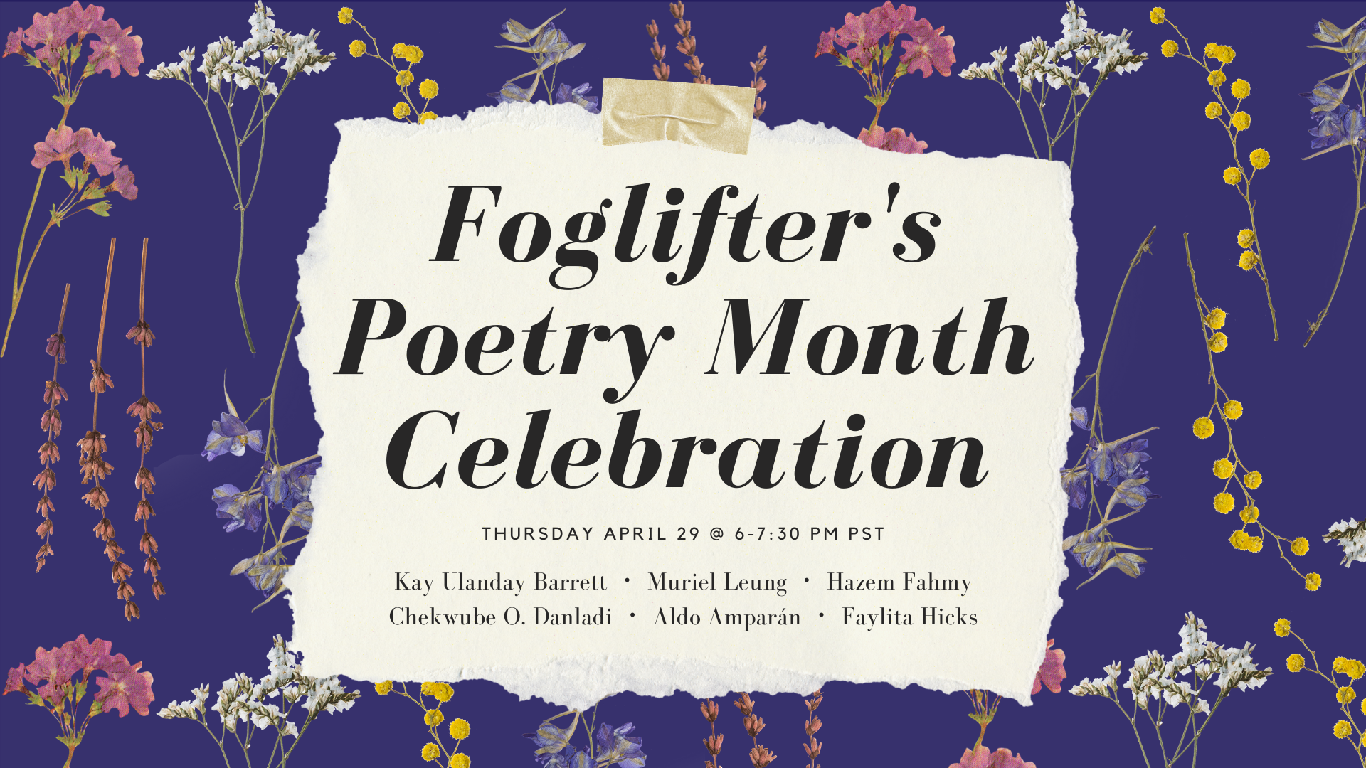 Foglifter Journal's National Poetry Month Celebration