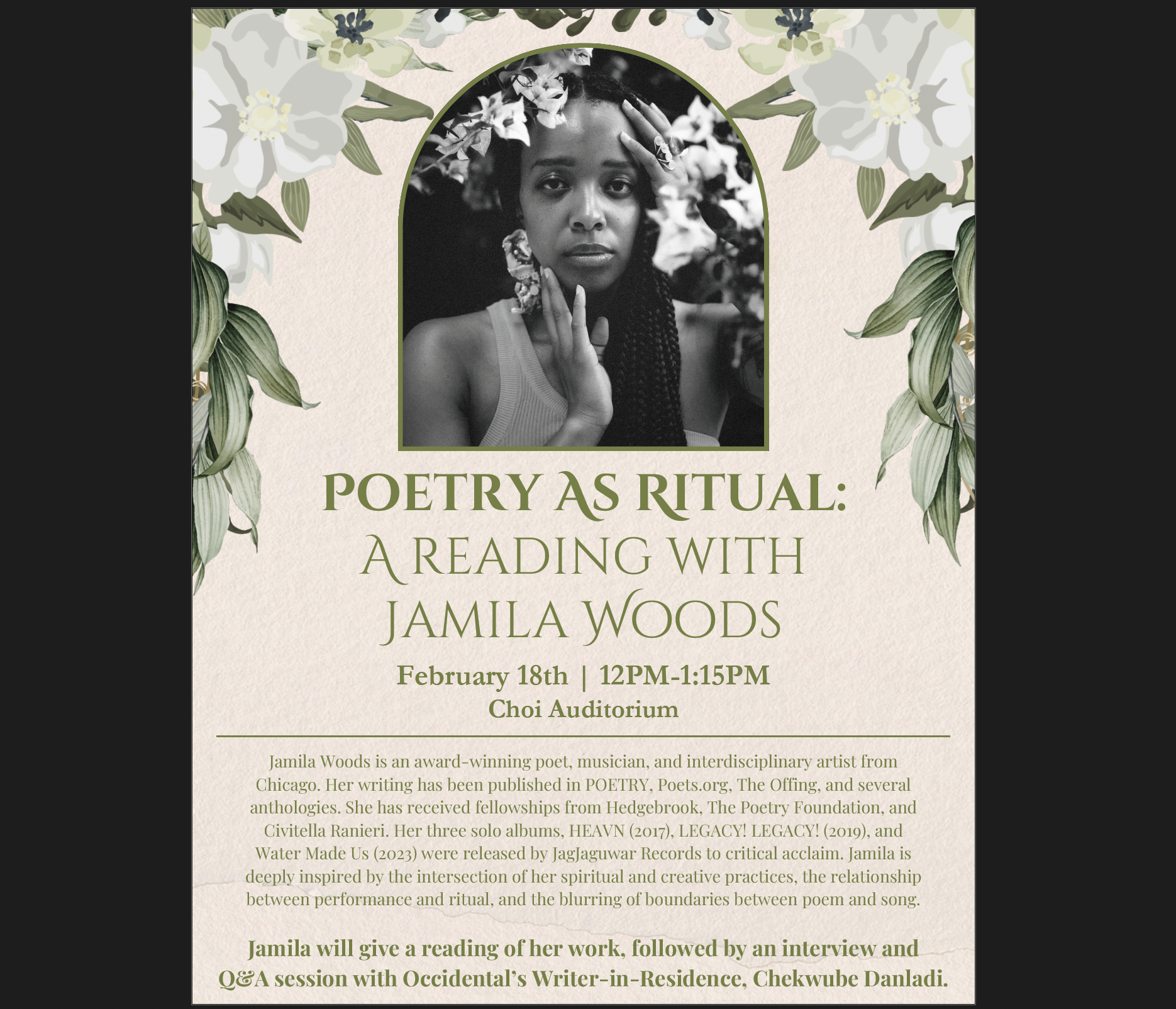 Poetry As Ritual: A Reading With Jamila Woods