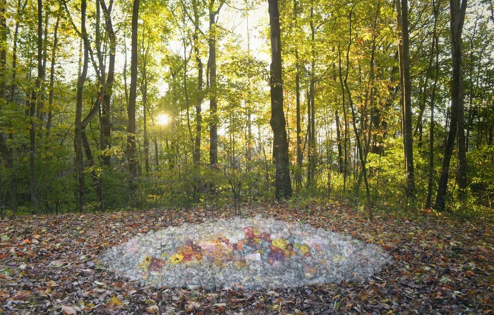 Burying my Dad Gouache on Digital Print, 80.5" x 124", 2014