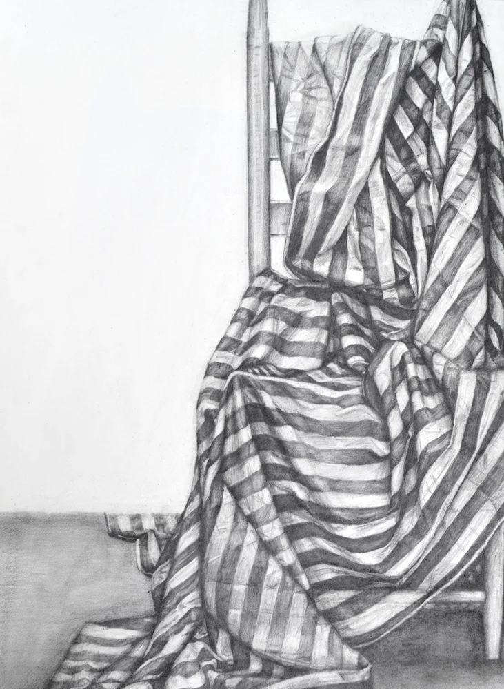Perceptual Drawing ART2305 – Striped Fabric Value Drawing, Graphite, 30” x 22”, 2014