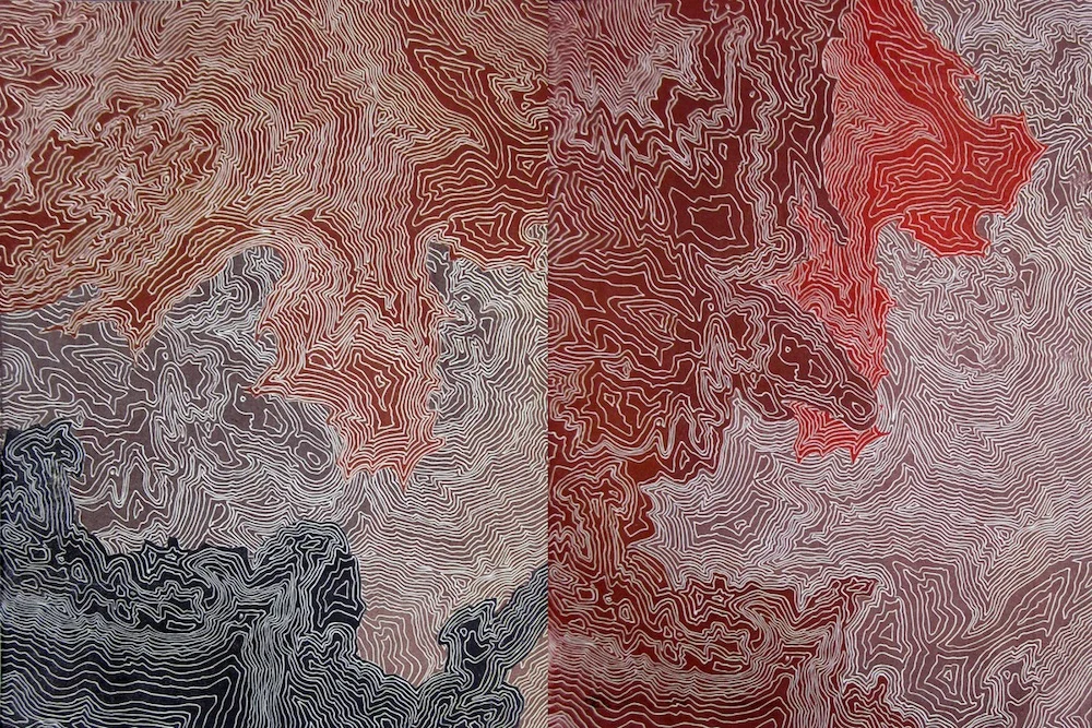 Printmaking Figure/Ground ART2468 – Final Project, collaged linoleum prints, 18” x 48”, 2012