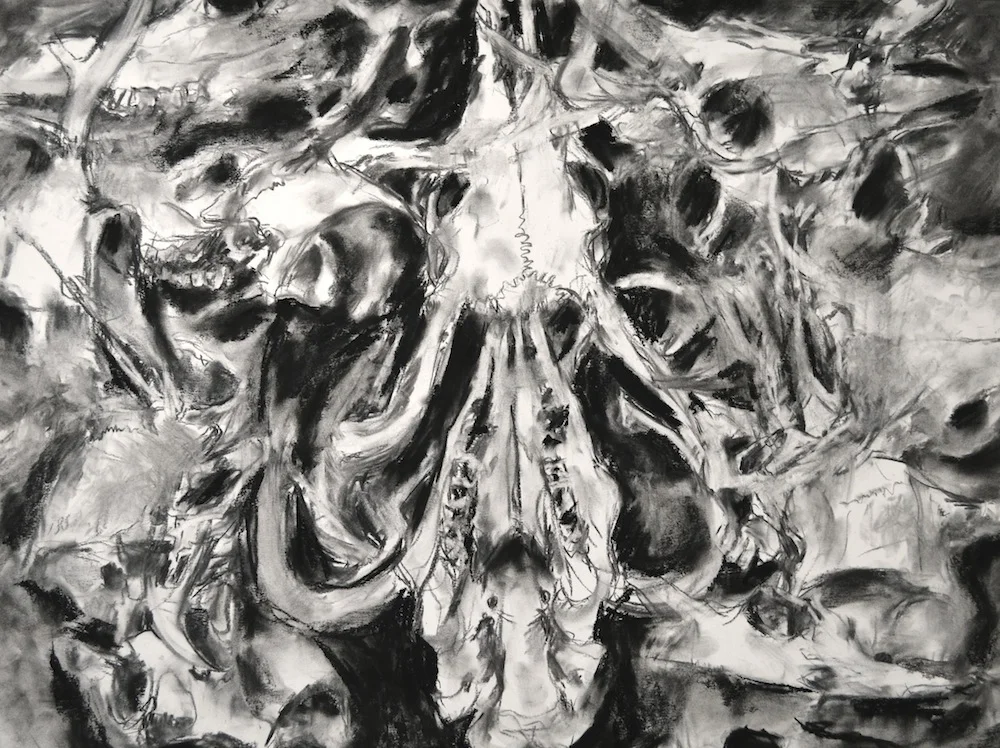 Drawing Movement & Motion - ART2374 – Rotating Object Drawing, Charcoal, 22” x 30”, 2013