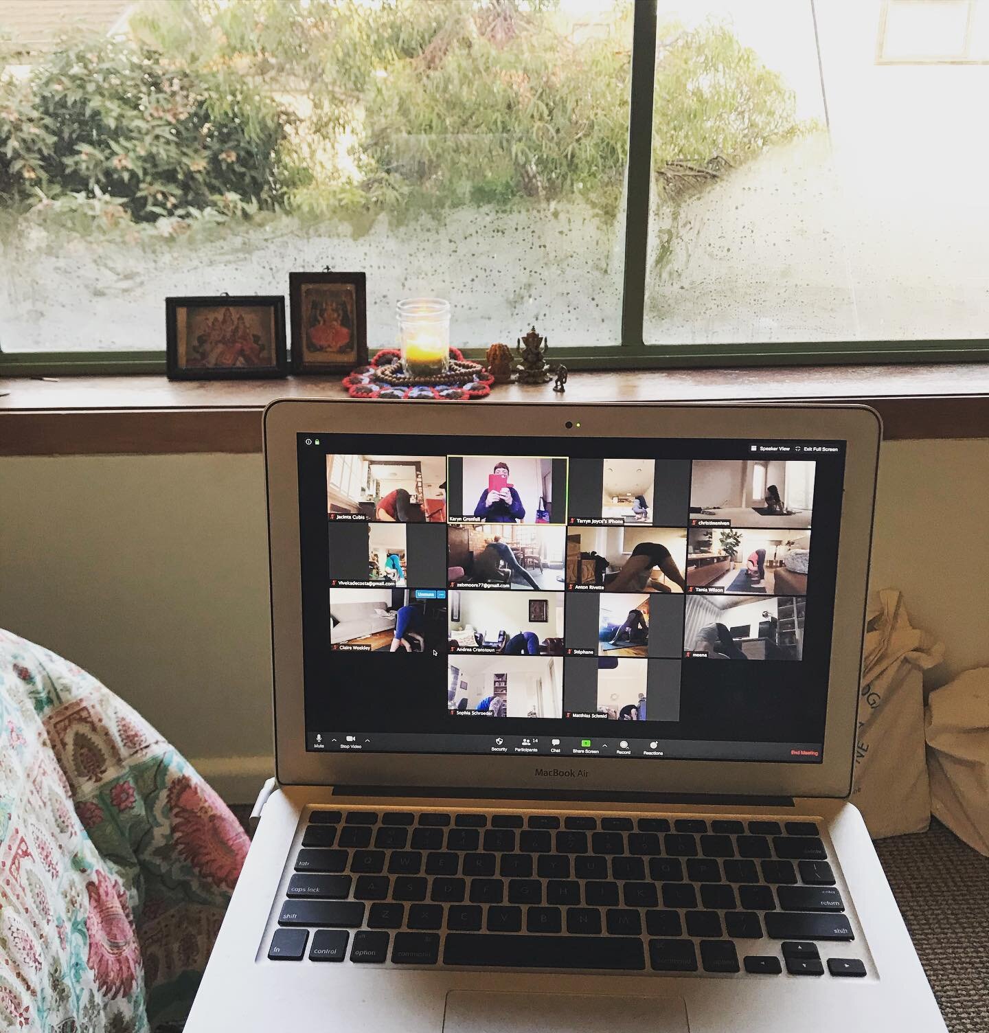 Our next block of online classes has just begun! 
If you&rsquo;d like to join us please go to our website for further details. 
Our online schedule is a couple of led classes a week as well as fortnightly yoga sutra chanting class. I hope these class