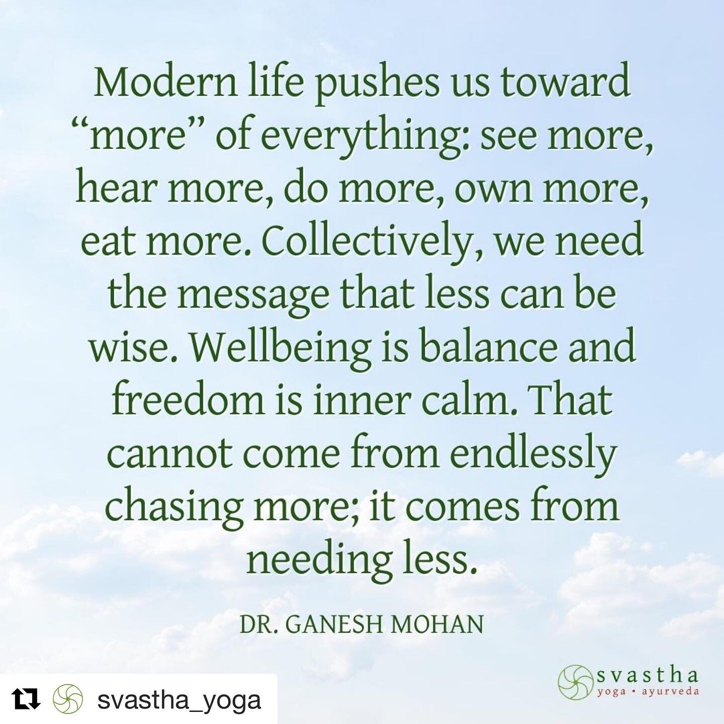 So true ❤️

#Repost @svastha_yoga with @get_repost
・・・
The ancient Kaṭha-Upaniṣad says that the path of j&ntilde;āna-yoga begins with quieting our speech and letting our thoughts subside into our awareness within. The ancient darśana-s of India all h