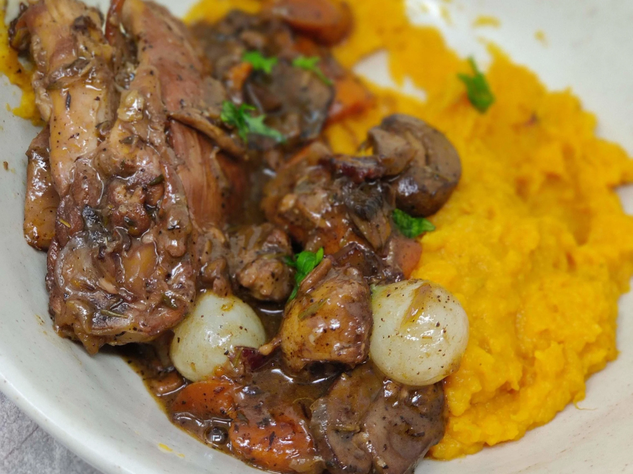 Chicken in Red Wine (Coq au Vin)