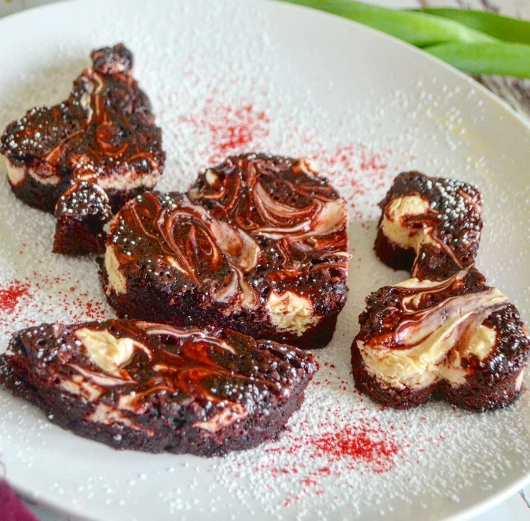 Red Velvet Cream Cheese Swirl Brownies