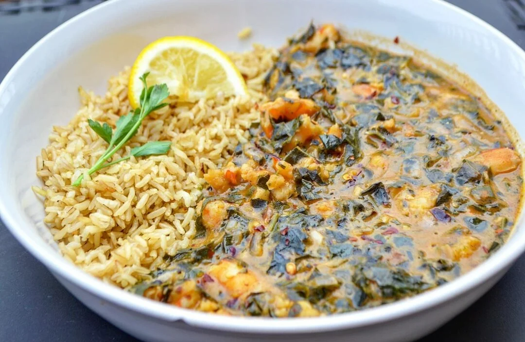 Matapa (Shrimp and Kale in Coconut Milk and Peanut Butter)