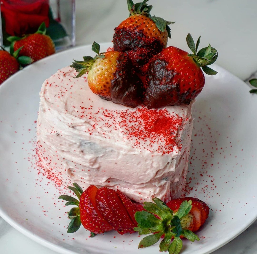 Chocolate Cake with Strawberry Cream Cheese Frosting - Baking-Ginger