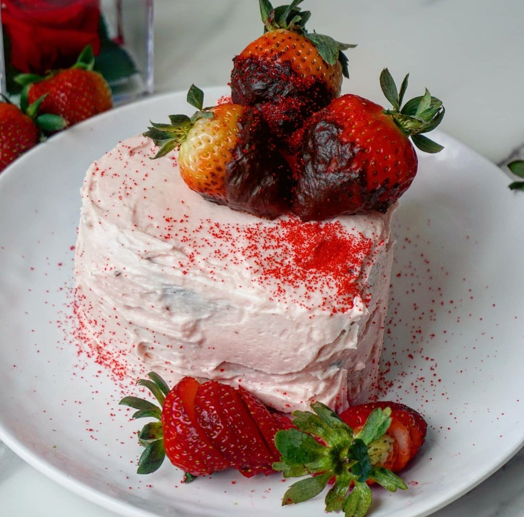 Flourless Chocolate Cake with Beet-Tinted Frosting