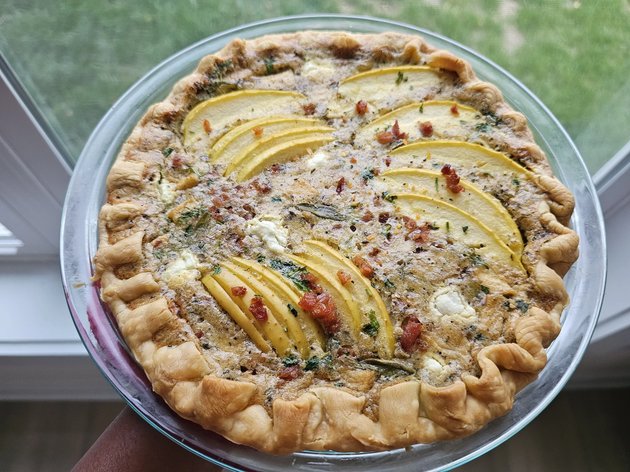 Mushroom, Apple, and Goat Cheese Quiche