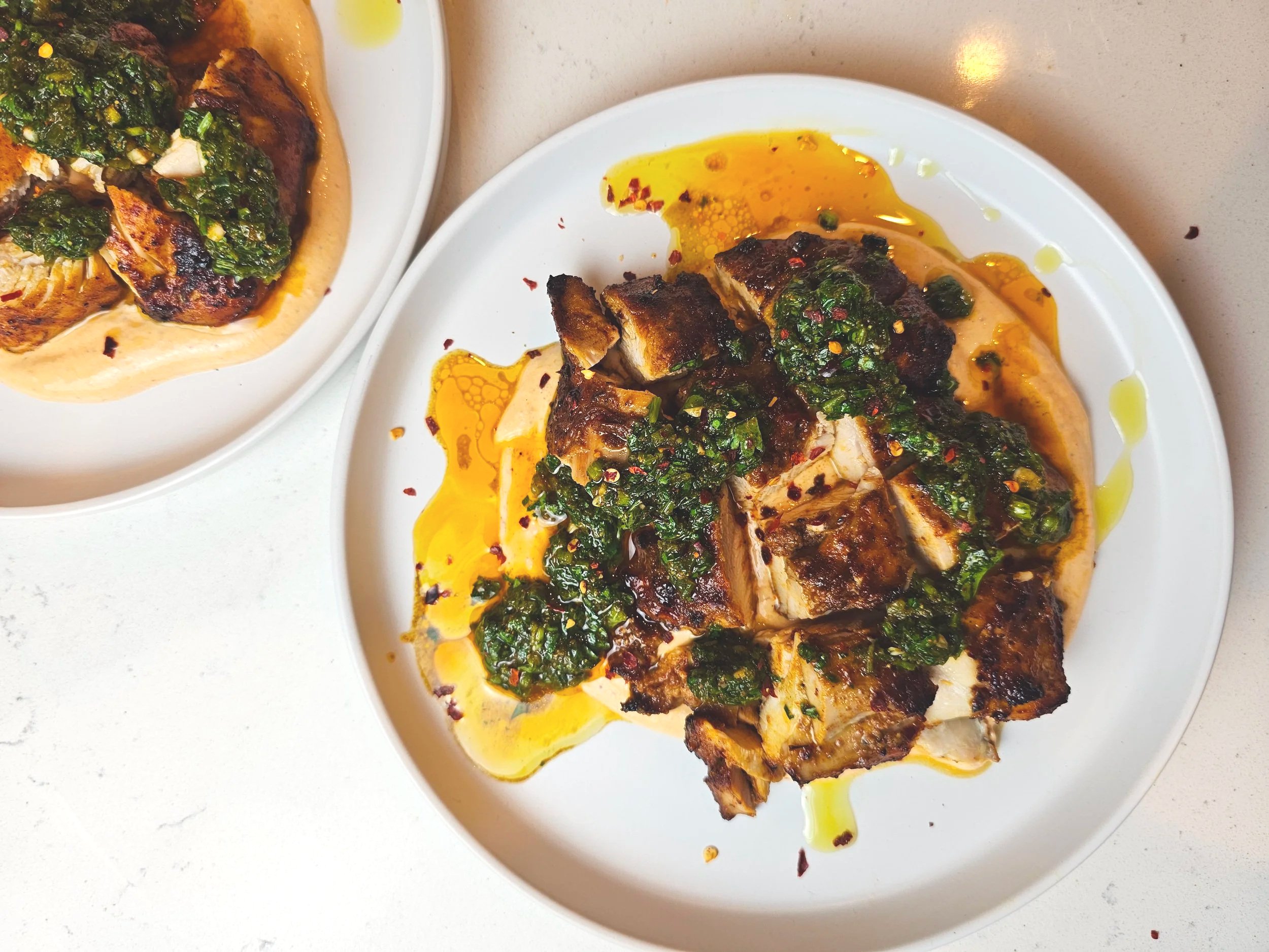 Harissa Chicken with Chermoula Sauce