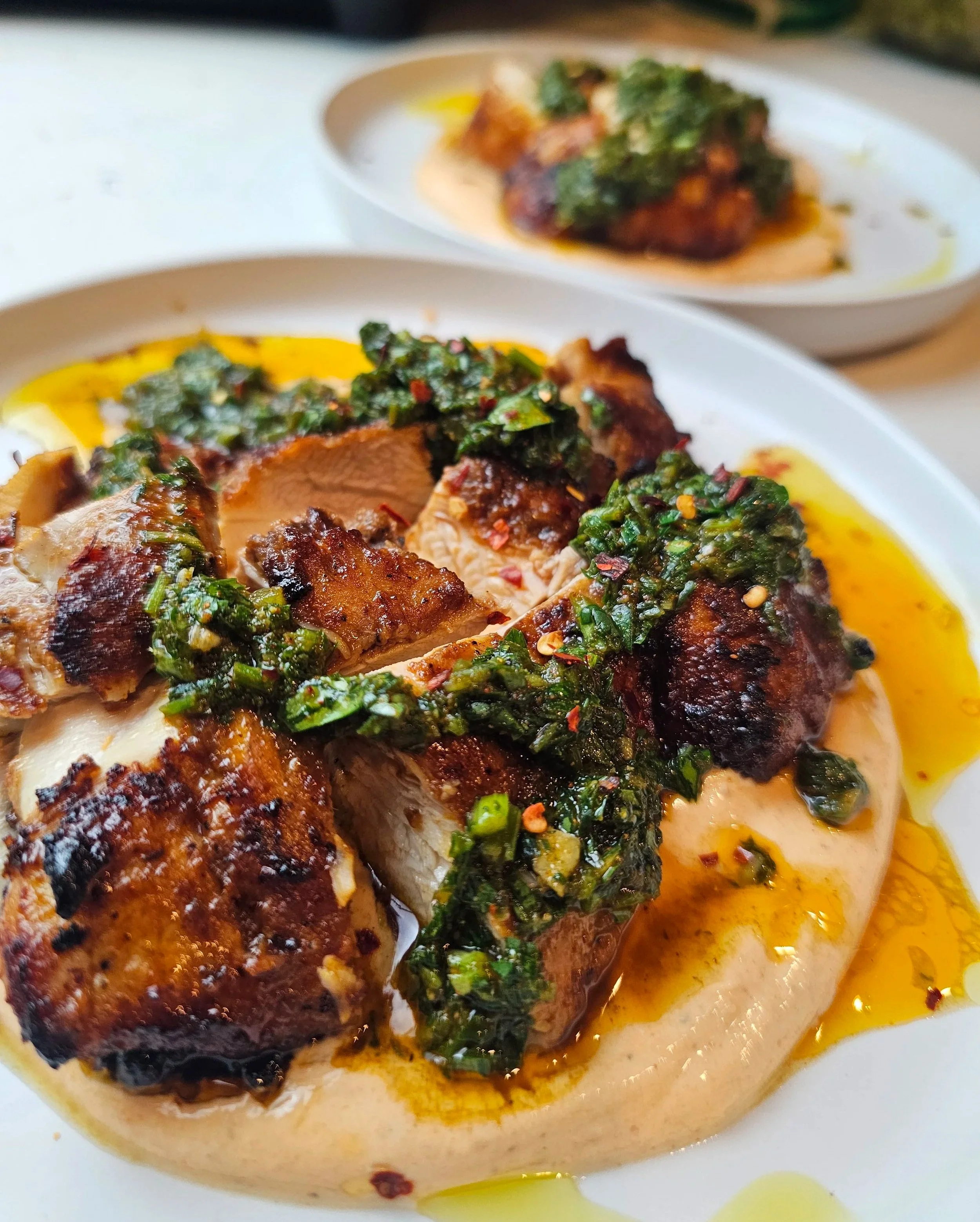 Harissa Chicken with Chermoula Sauce