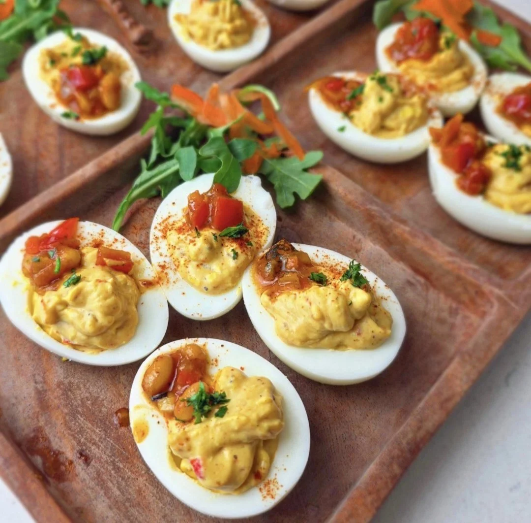 Deviled Eggs with Chakalaka