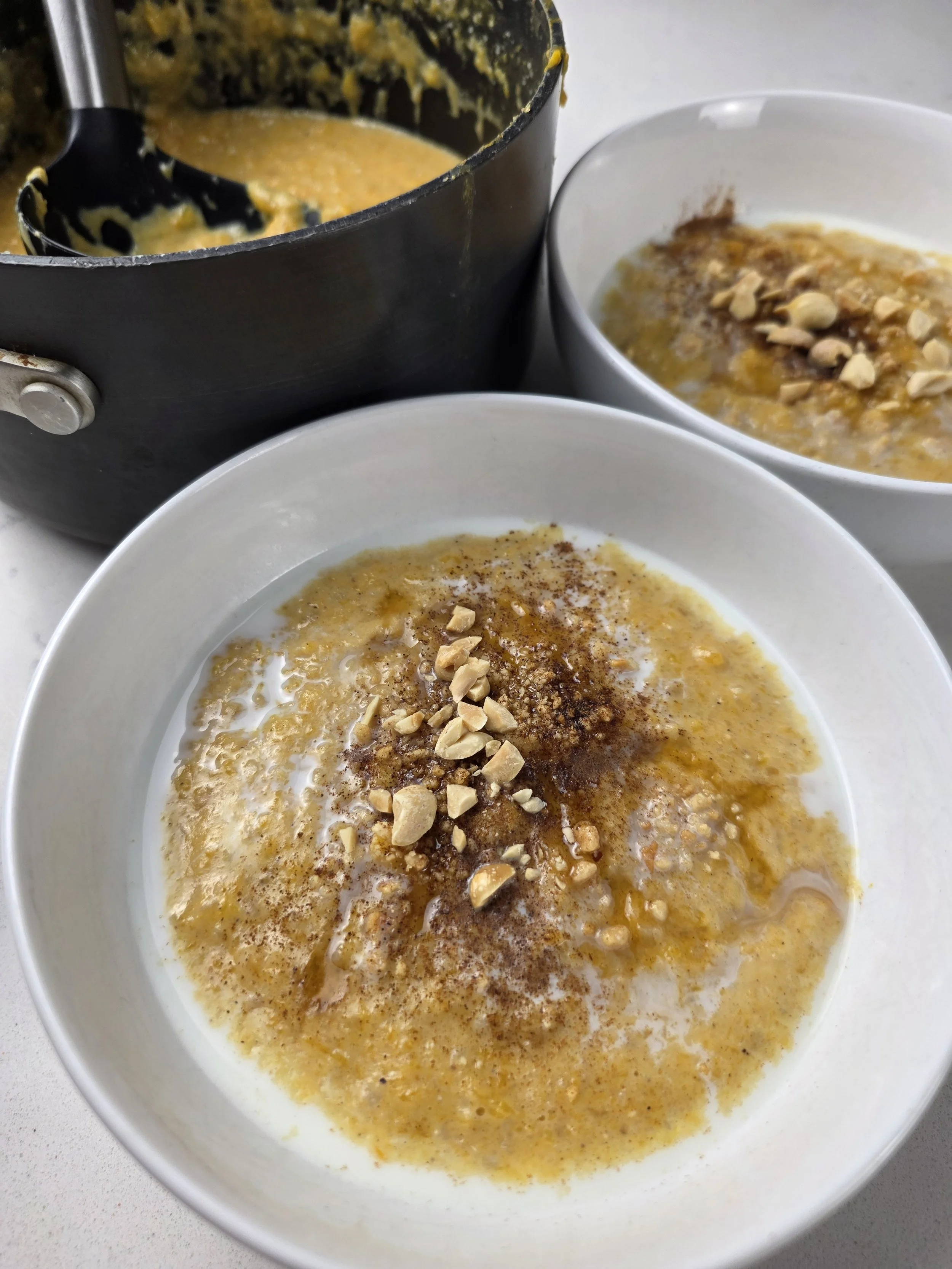 Pumpkin Peanut Wheat Porridge (Nhopi)
