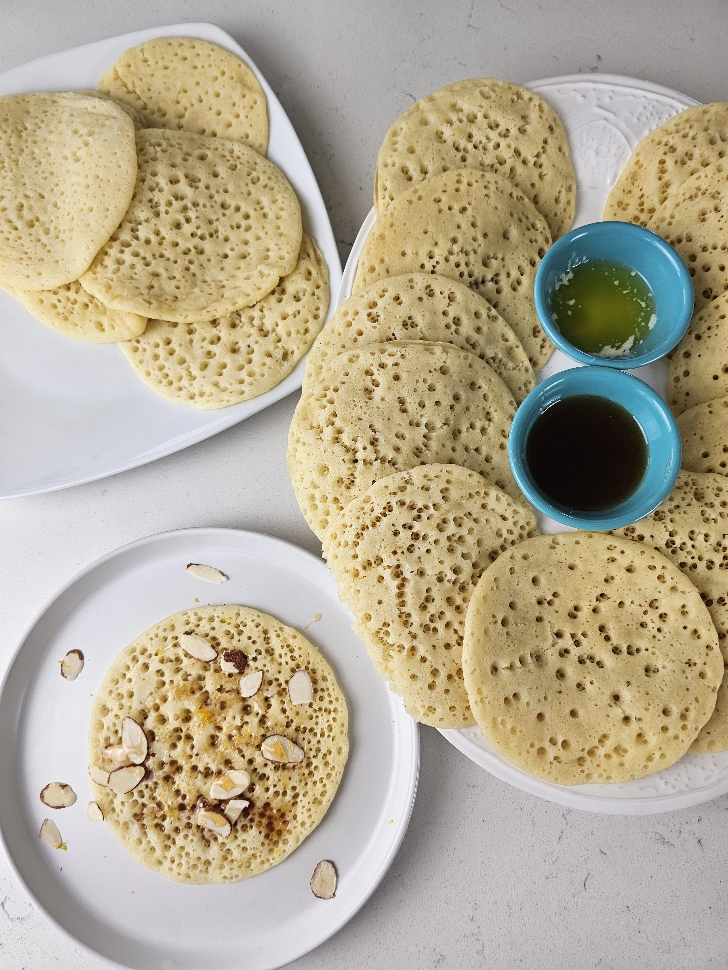 Baghrir (Thousand-Hole Moroccan Pancakes) – with Orange-Chai Honey Syrup