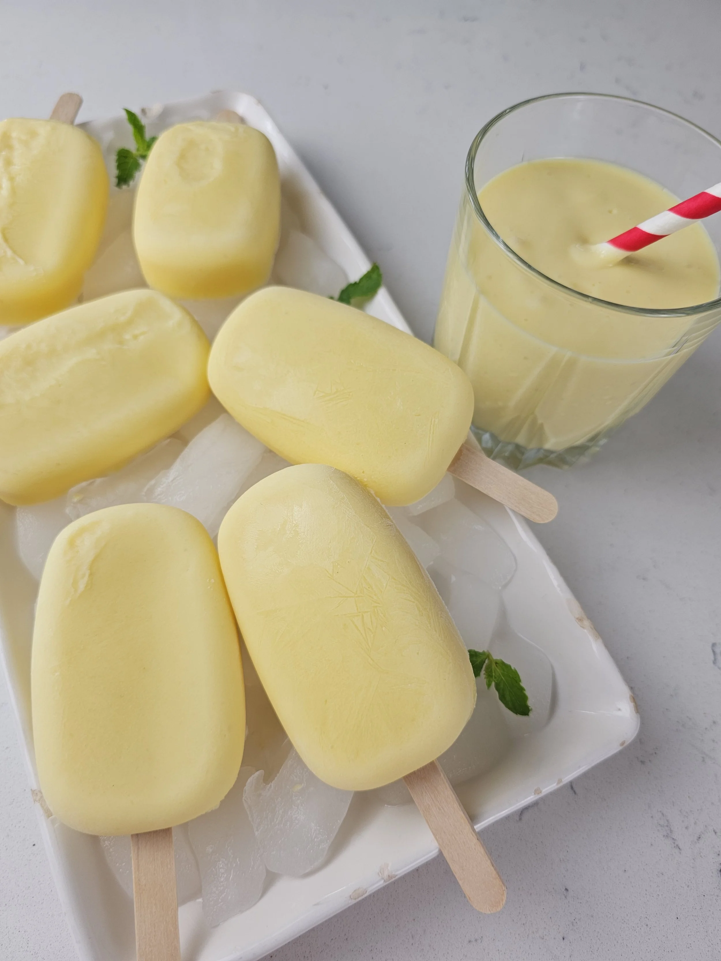 Mango Ginger Cream Ice Lollies (Popsicles)
