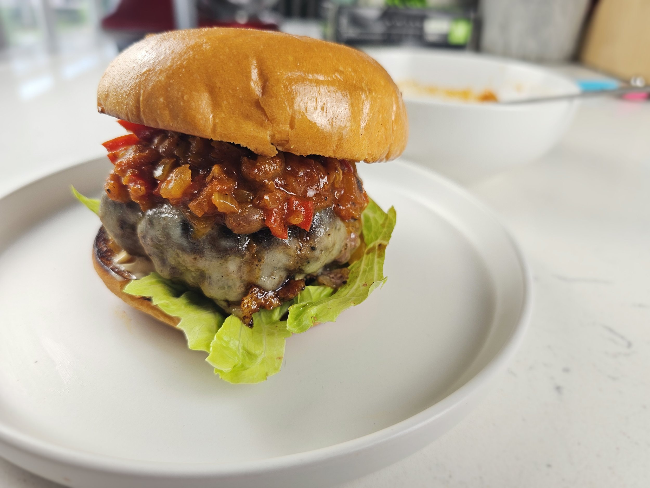 Boerewors-Inspired Burger with Chakalaka