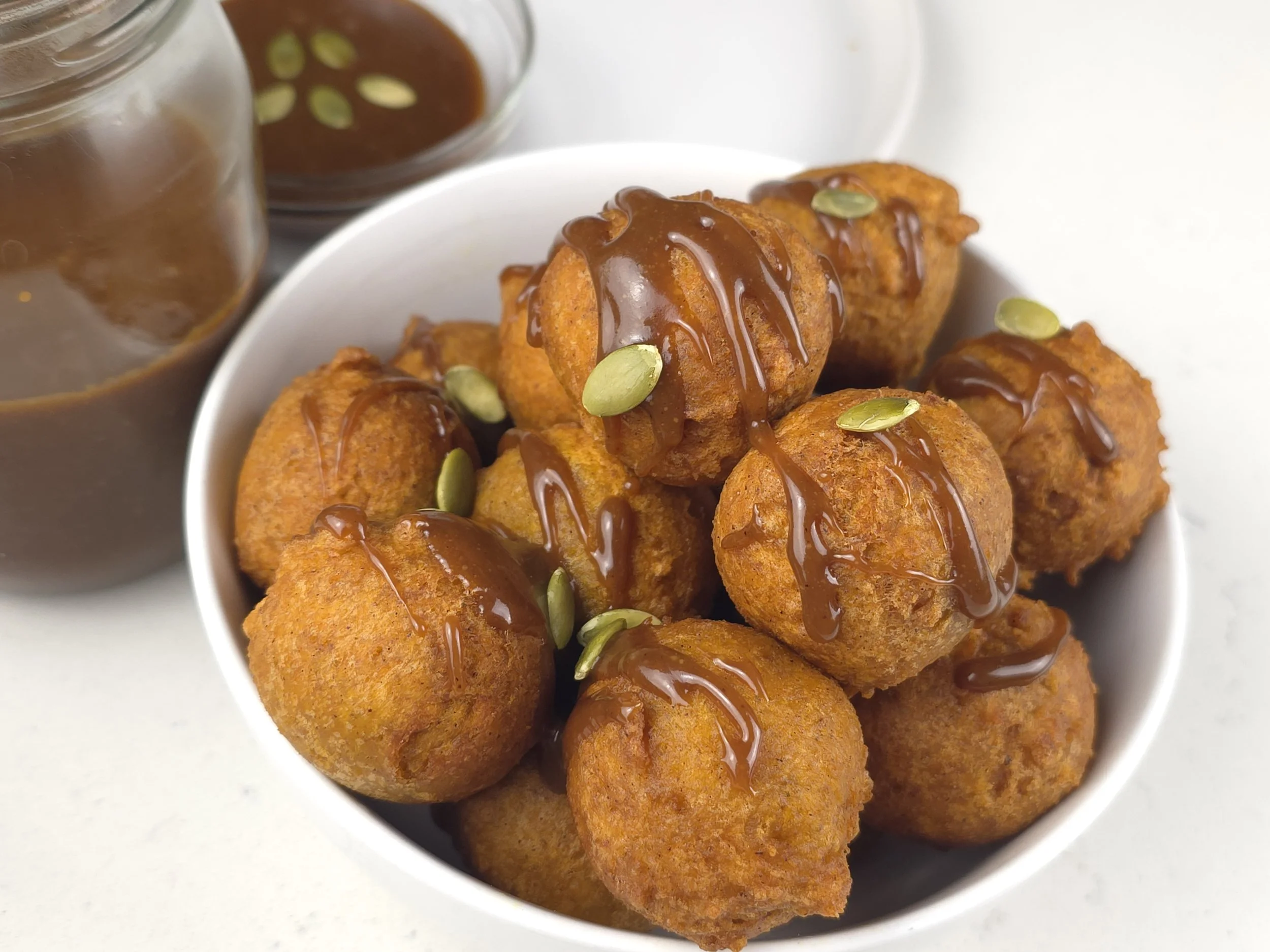 Pampoenkoekies (Pumpkin Fritters) with Peanut Caramel
