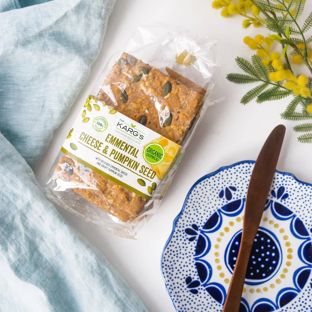 We love crackers that really support dip and don’t crumble. Dr Kargs Organic Cheese & Pumpkin crispbread is the perfect choice for that.