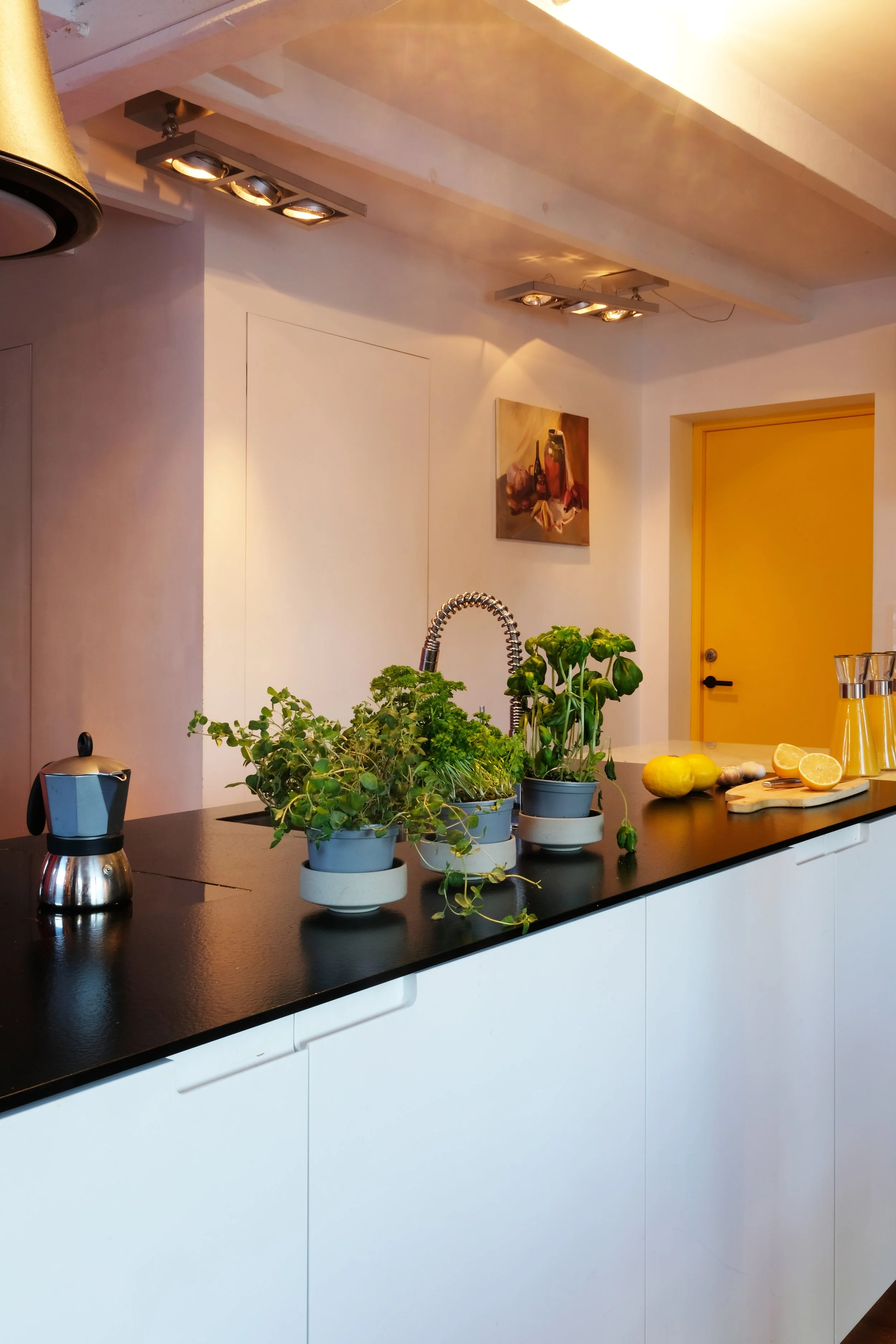 Kitchen is spacious, and invite many friends cooking together.