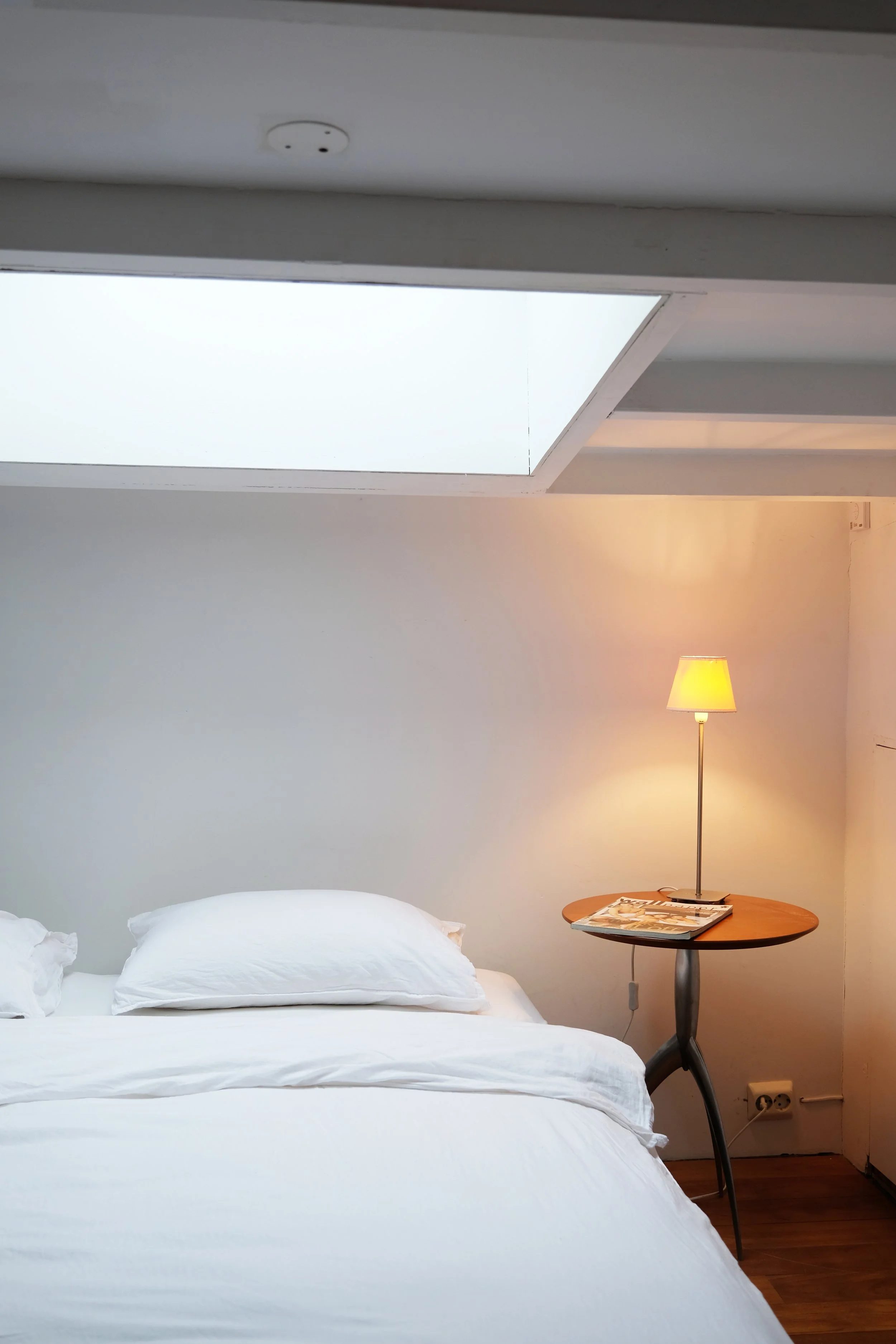 Bedroom 3rd floor with a huge roof window. Can be used as 2 single or one double bed.