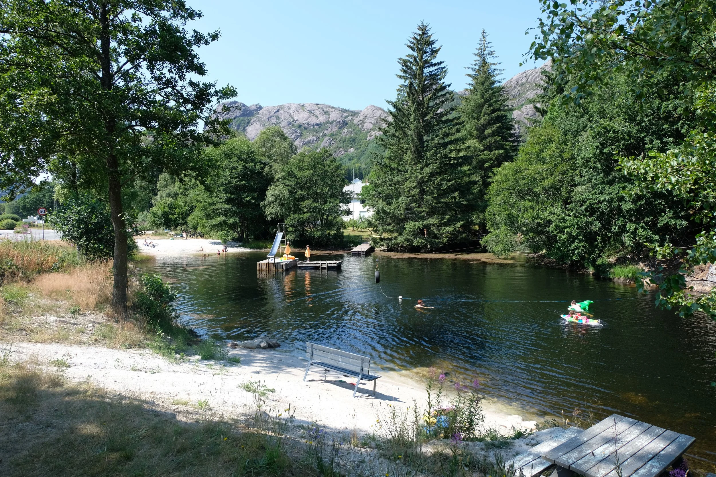 Hammarhølen - water just 500 meters from Logbua - Gets very warm during summer.