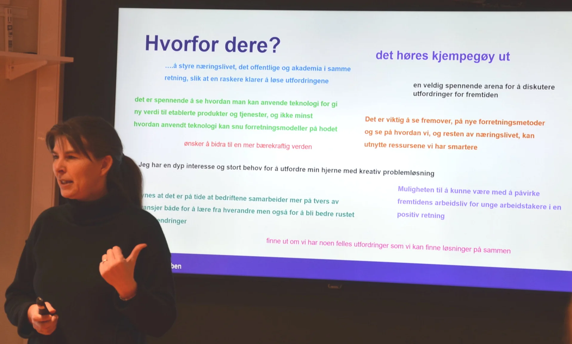 Stor interesse: - Vi fikk flere søknader enn vi forventet, og dere har blitt plukket ut på grunn av motivasjonen dere og lederne deres har vist, sier Hilde Aspås, daglig leder i NCE iKuben.