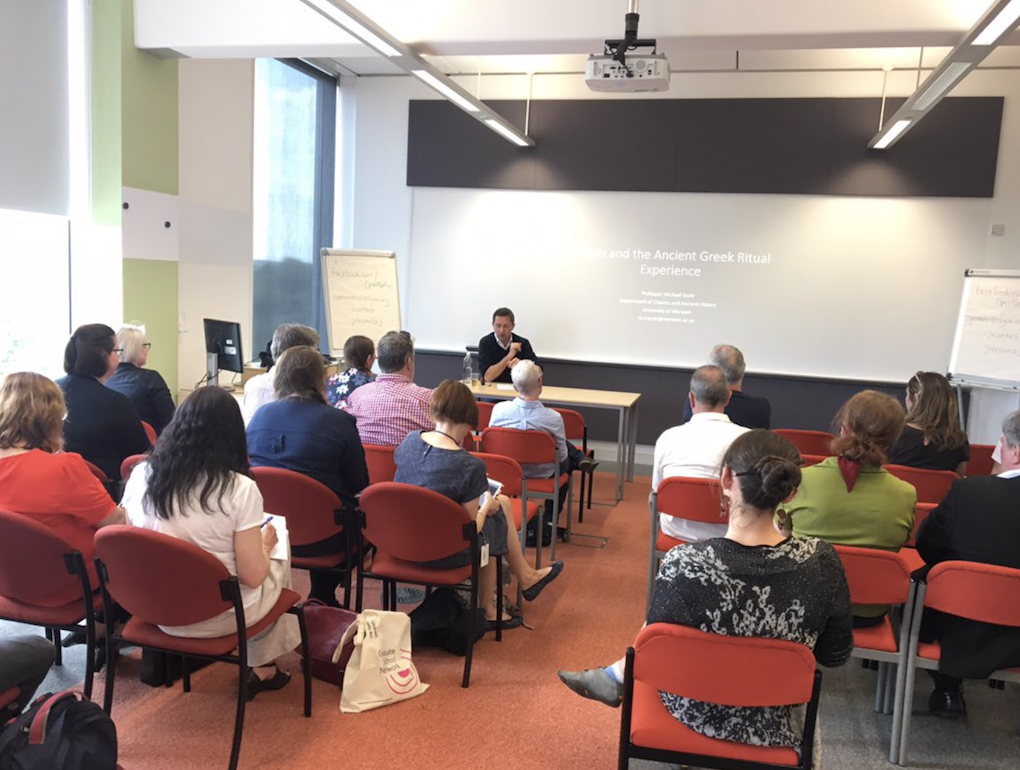 Professor Michael Scott delivers his seminar on "Walls and the Ancient Greek Ritual Experience"