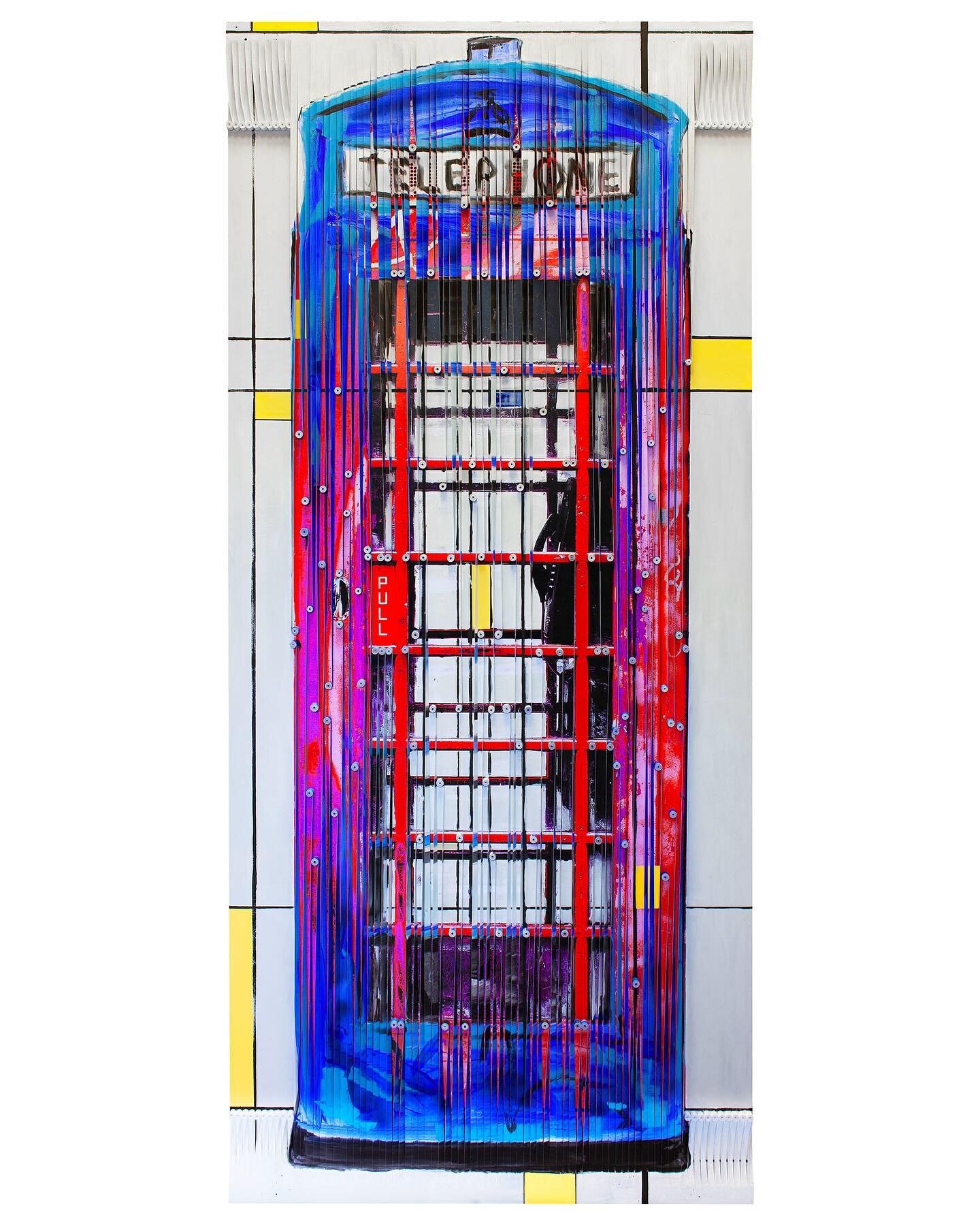 New #STBR - Mondrian Edition Red Blue Purple- 180cm x 80cm x 5cm - collaged paper and acrylic paint on board - 2023 - #unique ❤️💙💜 &hellip;&hellip;please contact @aircontemporarygallery for further details 
.
.
.
#urban #art #london #phonebox #uk #