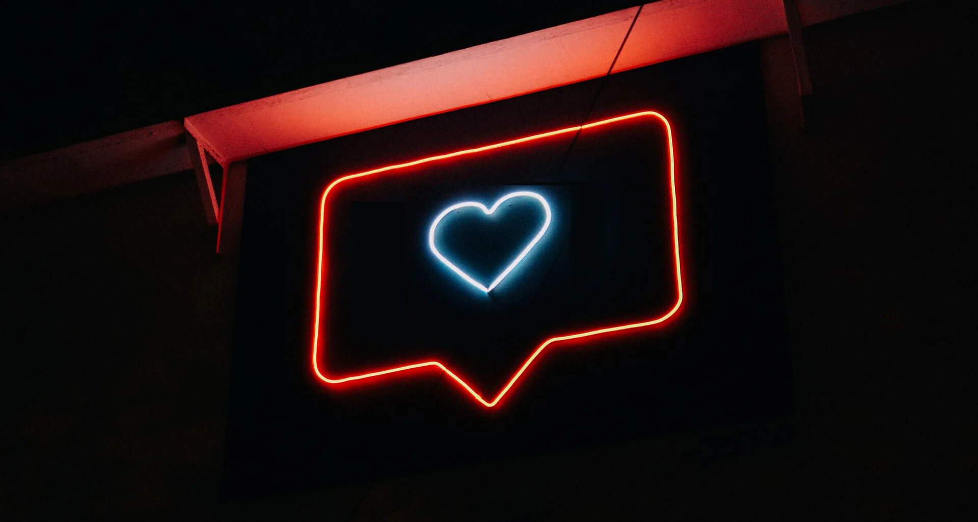 Blue neon heart