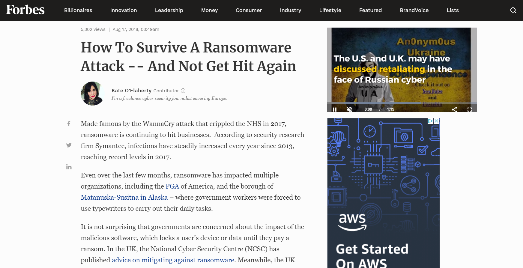 Forbes - How To Survive A Ransomware Attack -- And Not Get Hit Again