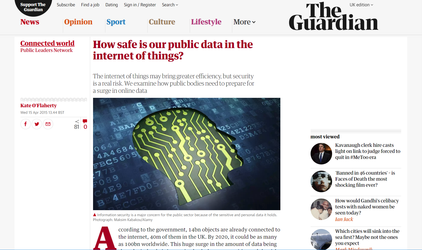 The Guardian - How safe is our public data in the internet of things?