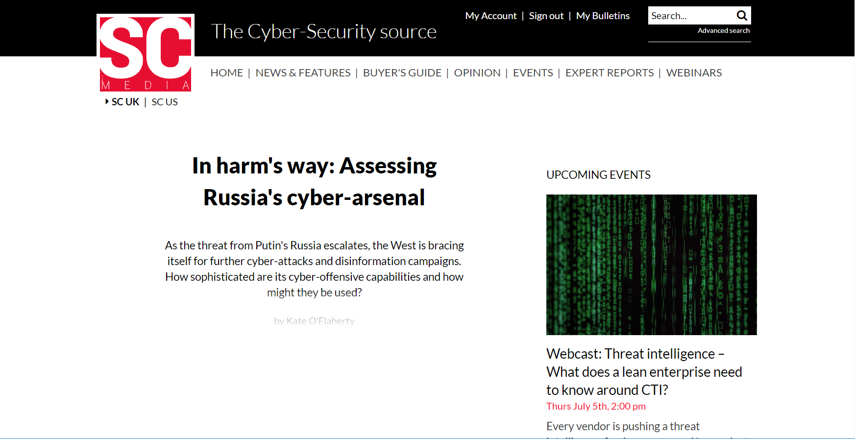 SC Media - In harm's way: Assessing Russia's cyber-arsenal