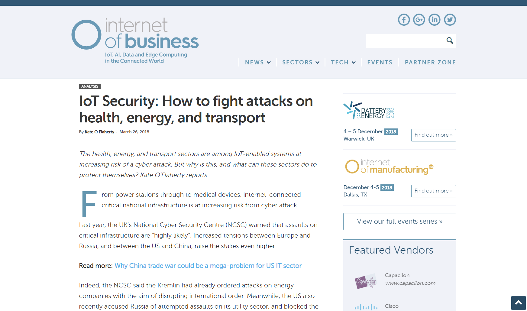 Internet of Business - How to fight attacks on health, energy, and transport