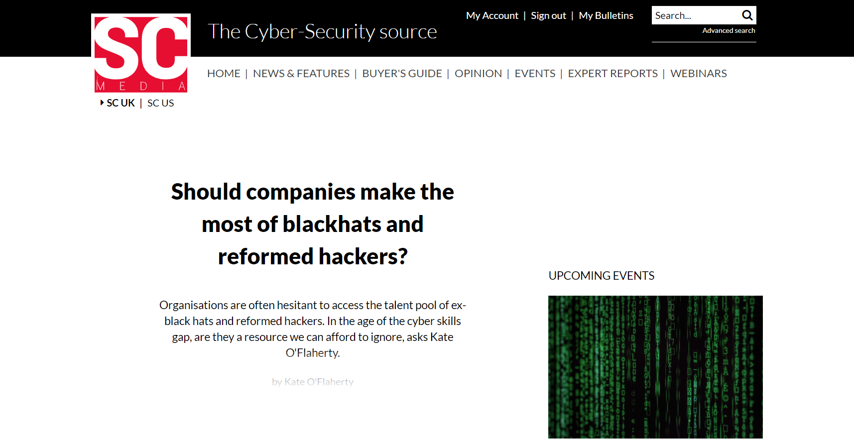 SC Media - Should companies make the most of blackhats and reformed hackers?
