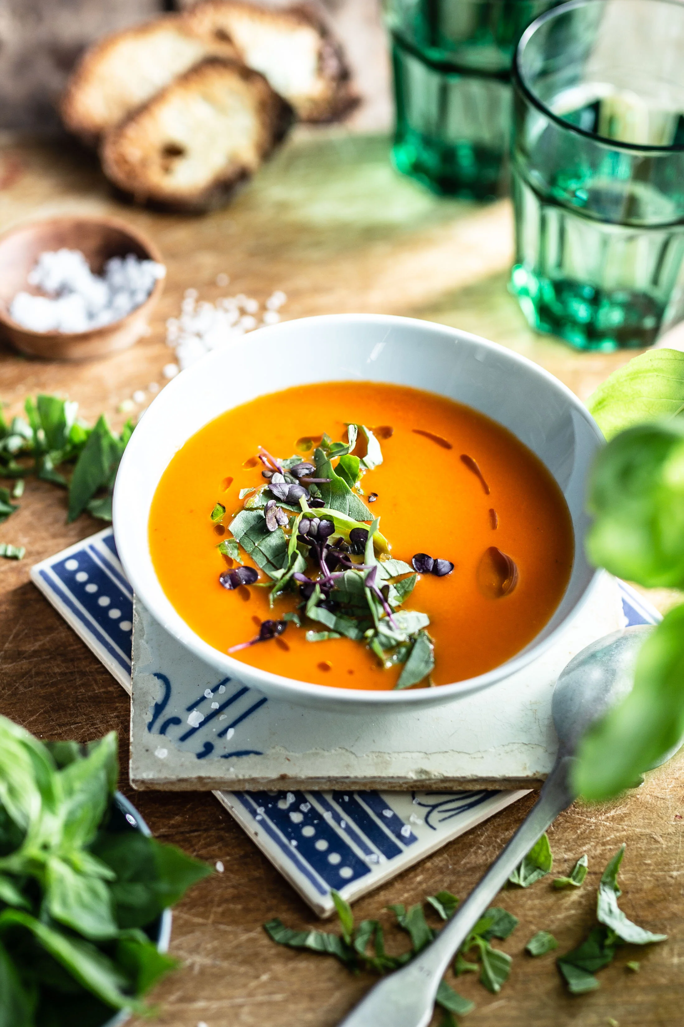 Italienische Tomatensuppe aus frischen Tomaten - Klara &amp; Ida