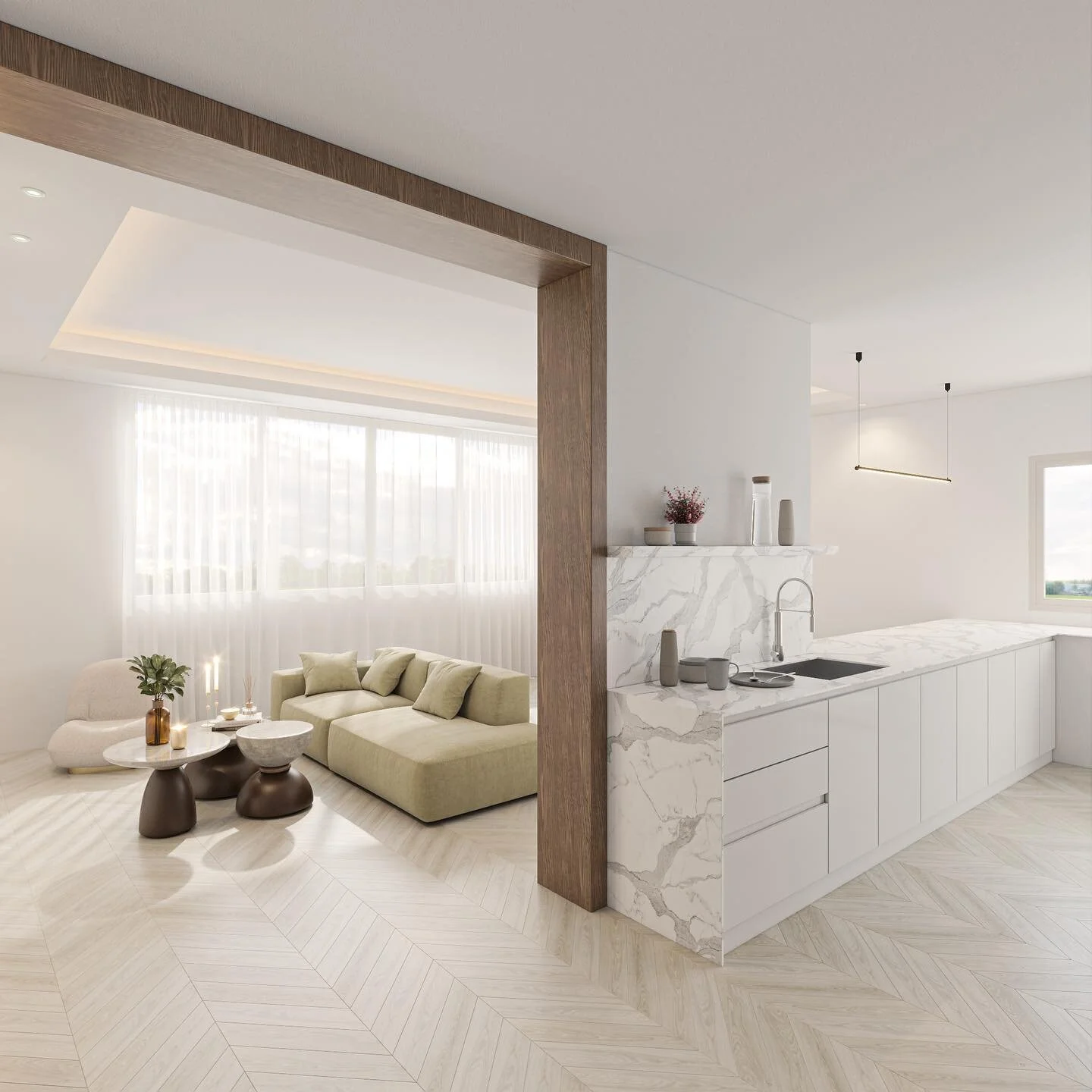FD Flat | Design Phase
Blurring the lines between the kitchen &amp; living spaces