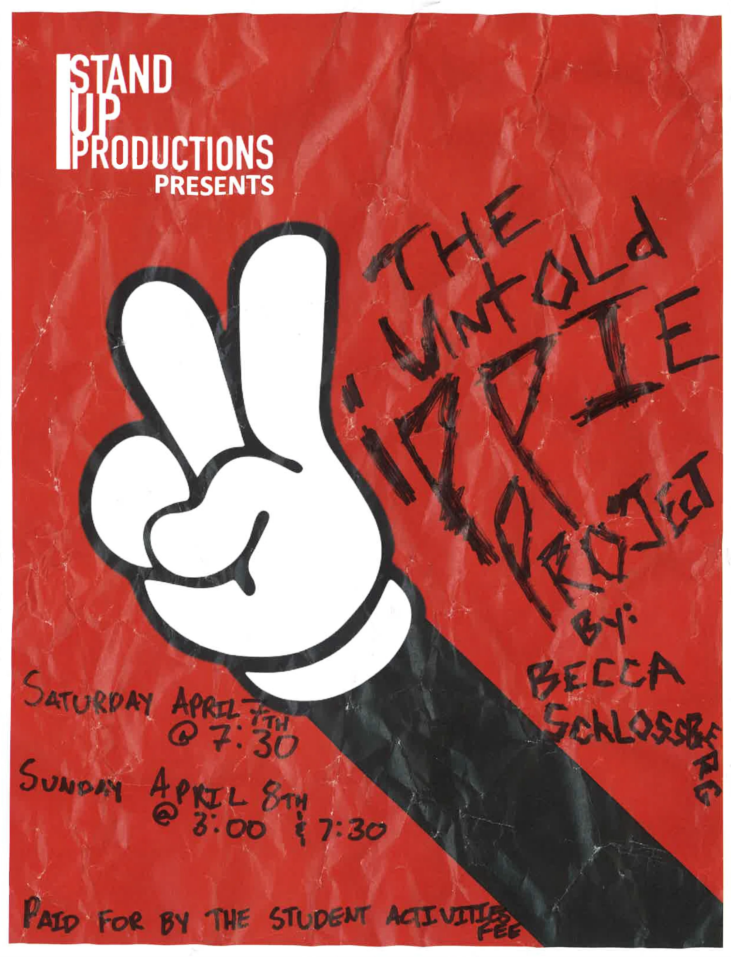 Poster for “The Untold Yippie Project” by Becca Schlossberg. Design by Melissa Ingle.