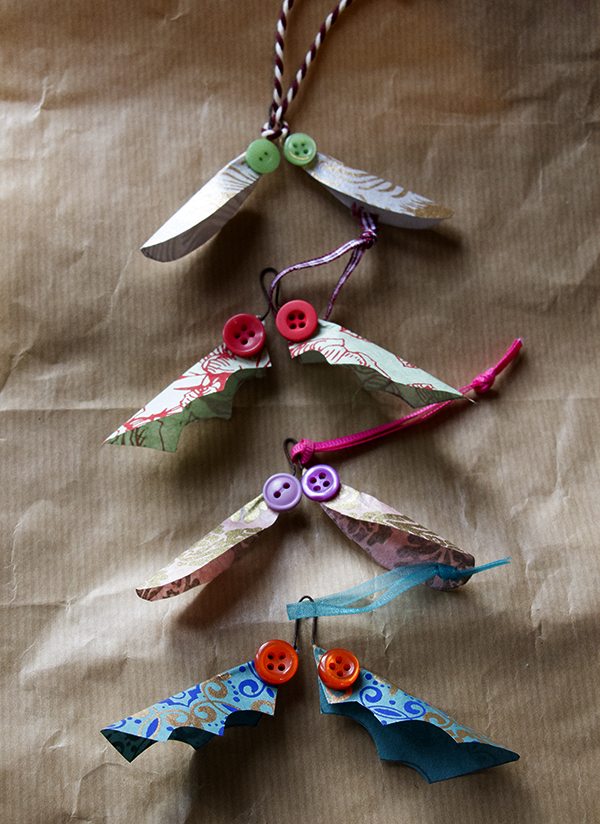 Finished Holly & Mistletoe decorations