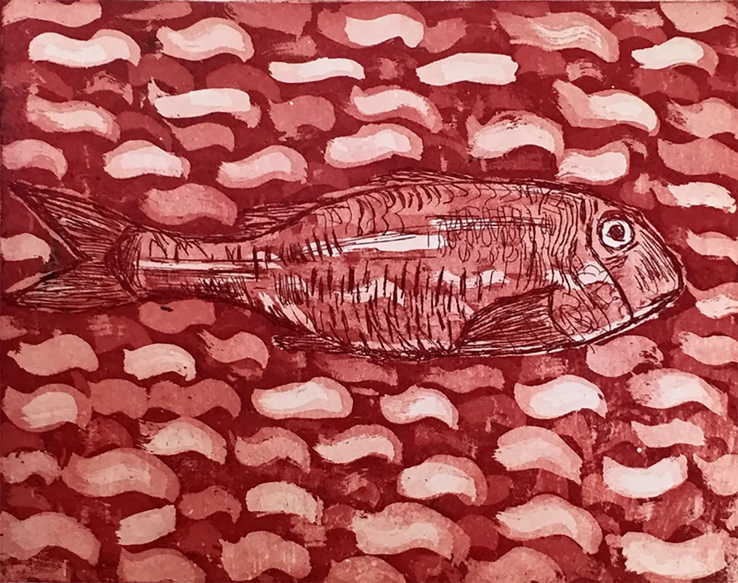 Red Mullet - aquatint/drypoint