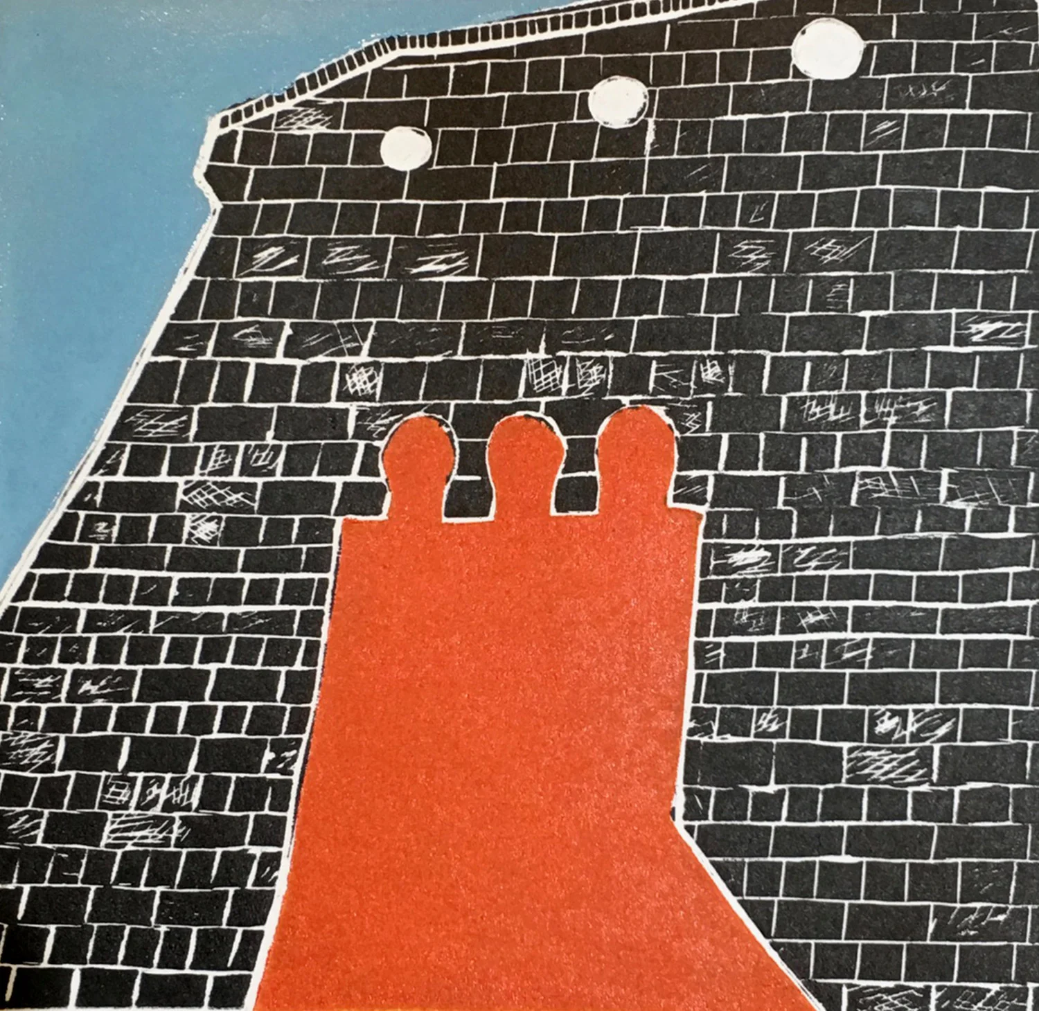 Shadow Play - linoprint