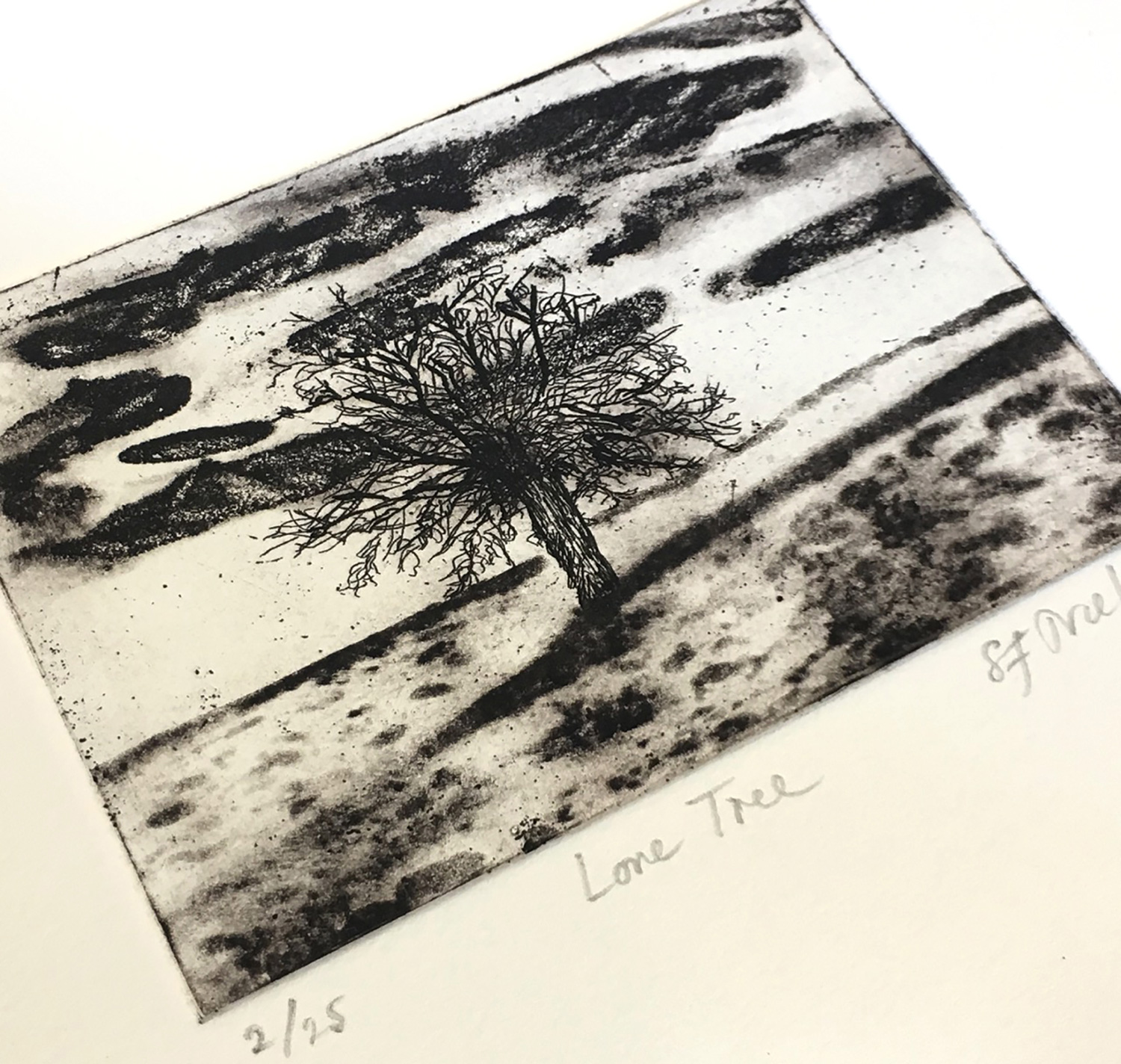 Lone Tree - aquatint/drypoint