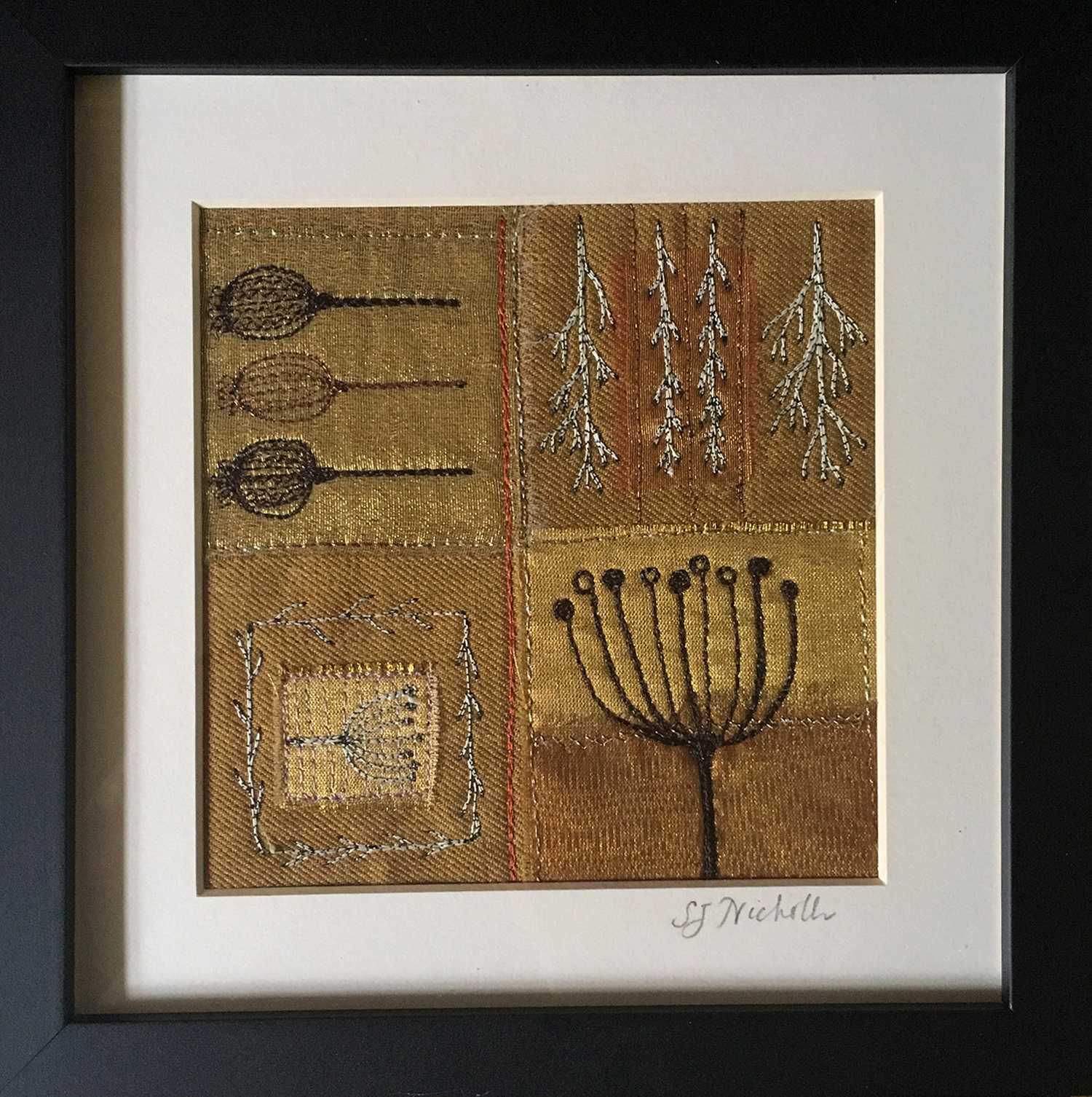 Botanicals - Alliums Poppies on Gold framed.jpg